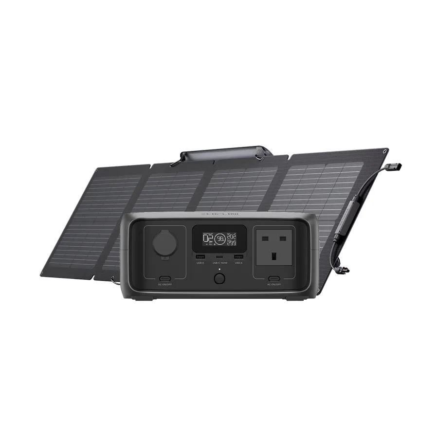 EcoFlow RIVER 3 (UPS) Solar Generator (110W Portable Solar Panel)